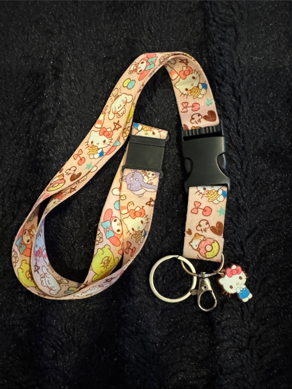 Hello Kitty Pink Character Breakaway Lanyard Charm Metal Keyring Lobster Clasp